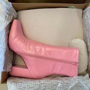 Patent pink bootie
